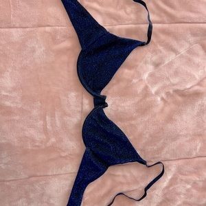 Sparkly blue bathing suit top